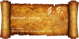 Gerner Ixion névjegykártya